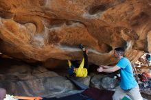 Bouldering in Hueco Tanks on 03/17/2019 with Blue Lizard Climbing and Yoga

Filename: SRM_20190317_1551530.jpg
Aperture: f/5.6
Shutter Speed: 1/250
Body: Canon EOS-1D Mark II
Lens: Canon EF 16-35mm f/2.8 L