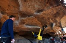 Bouldering in Hueco Tanks on 03/17/2019 with Blue Lizard Climbing and Yoga

Filename: SRM_20190317_1552180.jpg
Aperture: f/5.6
Shutter Speed: 1/250
Body: Canon EOS-1D Mark II
Lens: Canon EF 16-35mm f/2.8 L