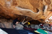 Bouldering in Hueco Tanks on 03/17/2019 with Blue Lizard Climbing and Yoga

Filename: SRM_20190317_1556140.jpg
Aperture: f/5.6
Shutter Speed: 1/250
Body: Canon EOS-1D Mark II
Lens: Canon EF 16-35mm f/2.8 L