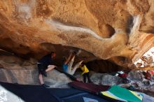 Bouldering in Hueco Tanks on 03/17/2019 with Blue Lizard Climbing and Yoga

Filename: SRM_20190317_1556160.jpg
Aperture: f/5.6
Shutter Speed: 1/250
Body: Canon EOS-1D Mark II
Lens: Canon EF 16-35mm f/2.8 L