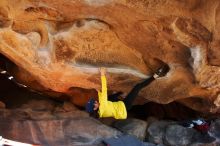 Bouldering in Hueco Tanks on 03/17/2019 with Blue Lizard Climbing and Yoga

Filename: SRM_20190317_1607300.jpg
Aperture: f/5.6
Shutter Speed: 1/250
Body: Canon EOS-1D Mark II
Lens: Canon EF 16-35mm f/2.8 L