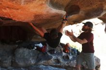 Bouldering in Hueco Tanks on 03/17/2019 with Blue Lizard Climbing and Yoga

Filename: SRM_20190317_1618100.jpg
Aperture: f/4.0
Shutter Speed: 1/400
Body: Canon EOS-1D Mark II
Lens: Canon EF 50mm f/1.8 II