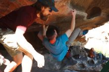 Bouldering in Hueco Tanks on 03/17/2019 with Blue Lizard Climbing and Yoga

Filename: SRM_20190317_1620490.jpg
Aperture: f/4.0
Shutter Speed: 1/400
Body: Canon EOS-1D Mark II
Lens: Canon EF 50mm f/1.8 II