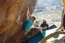 Bouldering in Hueco Tanks on 03/17/2019 with Blue Lizard Climbing and Yoga

Filename: SRM_20190317_1724191.jpg
Aperture: f/4.0
Shutter Speed: 1/250
Body: Canon EOS-1D Mark II
Lens: Canon EF 50mm f/1.8 II