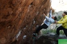Bouldering in Hueco Tanks on 03/20/2019 with Blue Lizard Climbing and Yoga

Filename: SRM_20190320_0901520.jpg
Aperture: f/3.5
Shutter Speed: 1/400
Body: Canon EOS-1D Mark II
Lens: Canon EF 50mm f/1.8 II