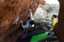 Bouldering in Hueco Tanks on 03/20/2019 with Blue Lizard Climbing and Yoga

Filename: SRM_20190320_0926021.jpg
Aperture: f/3.5
Shutter Speed: 1/320
Body: Canon EOS-1D Mark II
Lens: Canon EF 50mm f/1.8 II