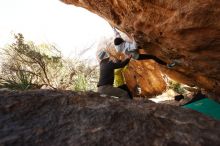 Bouldering in Hueco Tanks on 03/20/2019 with Blue Lizard Climbing and Yoga

Filename: SRM_20190320_1005400.jpg
Aperture: f/5.6
Shutter Speed: 1/250
Body: Canon EOS-1D Mark II
Lens: Canon EF 16-35mm f/2.8 L
