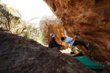 Bouldering in Hueco Tanks on 03/20/2019 with Blue Lizard Climbing and Yoga

Filename: SRM_20190320_1014150.jpg
Aperture: f/5.6
Shutter Speed: 1/250
Body: Canon EOS-1D Mark II
Lens: Canon EF 16-35mm f/2.8 L