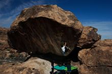 Bouldering in Hueco Tanks on 03/20/2019 with Blue Lizard Climbing and Yoga

Filename: SRM_20190320_1141470.jpg
Aperture: f/8.0
Shutter Speed: 1/250
Body: Canon EOS-1D Mark II
Lens: Canon EF 16-35mm f/2.8 L