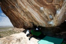 Bouldering in Hueco Tanks on 03/20/2019 with Blue Lizard Climbing and Yoga

Filename: SRM_20190320_1159540.jpg
Aperture: f/8.0
Shutter Speed: 1/250
Body: Canon EOS-1D Mark II
Lens: Canon EF 16-35mm f/2.8 L