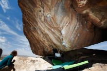 Bouldering in Hueco Tanks on 03/20/2019 with Blue Lizard Climbing and Yoga

Filename: SRM_20190320_1209100.jpg
Aperture: f/5.6
Shutter Speed: 1/250
Body: Canon EOS-1D Mark II
Lens: Canon EF 16-35mm f/2.8 L