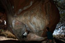 Bouldering in Hueco Tanks on 03/20/2019 with Blue Lizard Climbing and Yoga

Filename: SRM_20190320_1253360.jpg
Aperture: f/5.6
Shutter Speed: 1/250
Body: Canon EOS-1D Mark II
Lens: Canon EF 16-35mm f/2.8 L