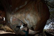 Bouldering in Hueco Tanks on 03/20/2019 with Blue Lizard Climbing and Yoga

Filename: SRM_20190320_1255120.jpg
Aperture: f/5.6
Shutter Speed: 1/250
Body: Canon EOS-1D Mark II
Lens: Canon EF 16-35mm f/2.8 L