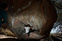 Bouldering in Hueco Tanks on 03/20/2019 with Blue Lizard Climbing and Yoga

Filename: SRM_20190320_1257210.jpg
Aperture: f/5.6
Shutter Speed: 1/250
Body: Canon EOS-1D Mark II
Lens: Canon EF 16-35mm f/2.8 L