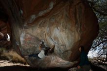 Bouldering in Hueco Tanks on 03/20/2019 with Blue Lizard Climbing and Yoga

Filename: SRM_20190320_1302270.jpg
Aperture: f/5.6
Shutter Speed: 1/250
Body: Canon EOS-1D Mark II
Lens: Canon EF 16-35mm f/2.8 L