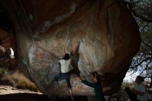 Bouldering in Hueco Tanks on 03/20/2019 with Blue Lizard Climbing and Yoga

Filename: SRM_20190320_1303170.jpg
Aperture: f/5.6
Shutter Speed: 1/250
Body: Canon EOS-1D Mark II
Lens: Canon EF 16-35mm f/2.8 L