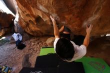 Bouldering in Hueco Tanks on 03/20/2019 with Blue Lizard Climbing and Yoga

Filename: SRM_20190320_1508280.jpg
Aperture: f/5.6
Shutter Speed: 1/250
Body: Canon EOS-1D Mark II
Lens: Canon EF 16-35mm f/2.8 L