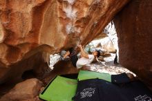 Bouldering in Hueco Tanks on 03/20/2019 with Blue Lizard Climbing and Yoga

Filename: SRM_20190320_1534470.jpg
Aperture: f/5.6
Shutter Speed: 1/250
Body: Canon EOS-1D Mark II
Lens: Canon EF 16-35mm f/2.8 L