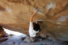 Bouldering in Hueco Tanks on 03/20/2019 with Blue Lizard Climbing and Yoga

Filename: SRM_20190320_1545270.jpg
Aperture: f/5.6
Shutter Speed: 1/200
Body: Canon EOS-1D Mark II
Lens: Canon EF 16-35mm f/2.8 L