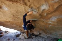Bouldering in Hueco Tanks on 03/20/2019 with Blue Lizard Climbing and Yoga

Filename: SRM_20190320_1546530.jpg
Aperture: f/5.6
Shutter Speed: 1/200
Body: Canon EOS-1D Mark II
Lens: Canon EF 16-35mm f/2.8 L