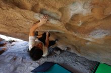 Bouldering in Hueco Tanks on 03/20/2019 with Blue Lizard Climbing and Yoga

Filename: SRM_20190320_1547450.jpg
Aperture: f/5.6
Shutter Speed: 1/200
Body: Canon EOS-1D Mark II
Lens: Canon EF 16-35mm f/2.8 L