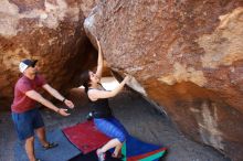 Bouldering in Hueco Tanks on 03/29/2019 with Blue Lizard Climbing and Yoga

Filename: SRM_20190329_0937320.jpg
Aperture: f/5.6
Shutter Speed: 1/250
Body: Canon EOS-1D Mark II
Lens: Canon EF 16-35mm f/2.8 L