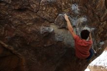 Bouldering in Hueco Tanks on 03/29/2019 with Blue Lizard Climbing and Yoga

Filename: SRM_20190329_1035050.jpg
Aperture: f/5.6
Shutter Speed: 1/250
Body: Canon EOS-1D Mark II
Lens: Canon EF 16-35mm f/2.8 L