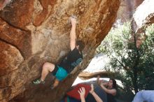 Bouldering in Hueco Tanks on 03/29/2019 with Blue Lizard Climbing and Yoga

Filename: SRM_20190329_1040381.jpg
Aperture: f/5.6
Shutter Speed: 1/250
Body: Canon EOS-1D Mark II
Lens: Canon EF 16-35mm f/2.8 L