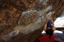 Bouldering in Hueco Tanks on 03/29/2019 with Blue Lizard Climbing and Yoga

Filename: SRM_20190329_1046381.jpg
Aperture: f/5.6
Shutter Speed: 1/250
Body: Canon EOS-1D Mark II
Lens: Canon EF 16-35mm f/2.8 L