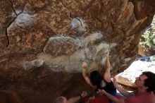 Bouldering in Hueco Tanks on 03/29/2019 with Blue Lizard Climbing and Yoga

Filename: SRM_20190329_1049001.jpg
Aperture: f/5.6
Shutter Speed: 1/250
Body: Canon EOS-1D Mark II
Lens: Canon EF 16-35mm f/2.8 L