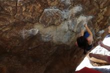 Bouldering in Hueco Tanks on 03/29/2019 with Blue Lizard Climbing and Yoga

Filename: SRM_20190329_1056340.jpg
Aperture: f/5.6
Shutter Speed: 1/250
Body: Canon EOS-1D Mark II
Lens: Canon EF 16-35mm f/2.8 L