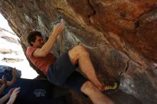 Bouldering in Hueco Tanks on 03/29/2019 with Blue Lizard Climbing and Yoga

Filename: SRM_20190329_1106030.jpg
Aperture: f/5.6
Shutter Speed: 1/250
Body: Canon EOS-1D Mark II
Lens: Canon EF 16-35mm f/2.8 L