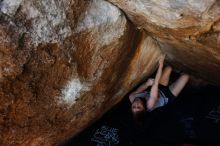 Bouldering in Hueco Tanks on 03/29/2019 with Blue Lizard Climbing and Yoga

Filename: SRM_20190329_1115270.jpg
Aperture: f/5.6
Shutter Speed: 1/250
Body: Canon EOS-1D Mark II
Lens: Canon EF 16-35mm f/2.8 L