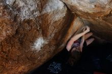 Bouldering in Hueco Tanks on 03/29/2019 with Blue Lizard Climbing and Yoga

Filename: SRM_20190329_1115281.jpg
Aperture: f/5.6
Shutter Speed: 1/250
Body: Canon EOS-1D Mark II
Lens: Canon EF 16-35mm f/2.8 L