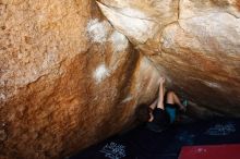 Bouldering in Hueco Tanks on 03/29/2019 with Blue Lizard Climbing and Yoga

Filename: SRM_20190329_1118130.jpg
Aperture: f/5.6
Shutter Speed: 1/200
Body: Canon EOS-1D Mark II
Lens: Canon EF 16-35mm f/2.8 L