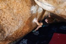 Bouldering in Hueco Tanks on 03/29/2019 with Blue Lizard Climbing and Yoga

Filename: SRM_20190329_1118270.jpg
Aperture: f/5.6
Shutter Speed: 1/200
Body: Canon EOS-1D Mark II
Lens: Canon EF 16-35mm f/2.8 L