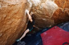 Bouldering in Hueco Tanks on 03/29/2019 with Blue Lizard Climbing and Yoga

Filename: SRM_20190329_1122150.jpg
Aperture: f/5.6
Shutter Speed: 1/200
Body: Canon EOS-1D Mark II
Lens: Canon EF 16-35mm f/2.8 L