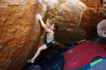 Bouldering in Hueco Tanks on 03/29/2019 with Blue Lizard Climbing and Yoga

Filename: SRM_20190329_1123570.jpg
Aperture: f/5.6
Shutter Speed: 1/200
Body: Canon EOS-1D Mark II
Lens: Canon EF 16-35mm f/2.8 L