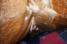 Bouldering in Hueco Tanks on 03/29/2019 with Blue Lizard Climbing and Yoga

Filename: SRM_20190329_1126280.jpg
Aperture: f/5.6
Shutter Speed: 1/200
Body: Canon EOS-1D Mark II
Lens: Canon EF 16-35mm f/2.8 L