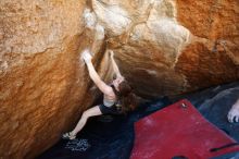 Bouldering in Hueco Tanks on 03/29/2019 with Blue Lizard Climbing and Yoga

Filename: SRM_20190329_1126340.jpg
Aperture: f/5.6
Shutter Speed: 1/200
Body: Canon EOS-1D Mark II
Lens: Canon EF 16-35mm f/2.8 L