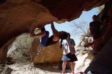 Bouldering in Hueco Tanks on 03/29/2019 with Blue Lizard Climbing and Yoga

Filename: SRM_20190329_1210411.jpg
Aperture: f/5.6
Shutter Speed: 1/500
Body: Canon EOS-1D Mark II
Lens: Canon EF 16-35mm f/2.8 L