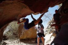 Bouldering in Hueco Tanks on 03/29/2019 with Blue Lizard Climbing and Yoga

Filename: SRM_20190329_1210420.jpg
Aperture: f/5.6
Shutter Speed: 1/500
Body: Canon EOS-1D Mark II
Lens: Canon EF 16-35mm f/2.8 L