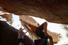 Bouldering in Hueco Tanks on 03/29/2019 with Blue Lizard Climbing and Yoga

Filename: SRM_20190329_1215400.jpg
Aperture: f/5.6
Shutter Speed: 1/400
Body: Canon EOS-1D Mark II
Lens: Canon EF 16-35mm f/2.8 L