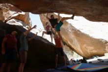 Bouldering in Hueco Tanks on 03/29/2019 with Blue Lizard Climbing and Yoga

Filename: SRM_20190329_1216360.jpg
Aperture: f/5.6
Shutter Speed: 1/400
Body: Canon EOS-1D Mark II
Lens: Canon EF 16-35mm f/2.8 L