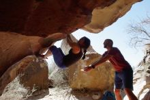 Bouldering in Hueco Tanks on 03/29/2019 with Blue Lizard Climbing and Yoga

Filename: SRM_20190329_1218270.jpg
Aperture: f/5.6
Shutter Speed: 1/640
Body: Canon EOS-1D Mark II
Lens: Canon EF 16-35mm f/2.8 L