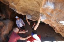 Bouldering in Hueco Tanks on 03/29/2019 with Blue Lizard Climbing and Yoga

Filename: SRM_20190329_1220350.jpg
Aperture: f/5.6
Shutter Speed: 1/250
Body: Canon EOS-1D Mark II
Lens: Canon EF 16-35mm f/2.8 L