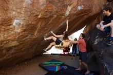 Bouldering in Hueco Tanks on 03/29/2019 with Blue Lizard Climbing and Yoga

Filename: SRM_20190329_1221270.jpg
Aperture: f/5.6
Shutter Speed: 1/250
Body: Canon EOS-1D Mark II
Lens: Canon EF 16-35mm f/2.8 L