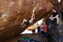 Bouldering in Hueco Tanks on 03/29/2019 with Blue Lizard Climbing and Yoga

Filename: SRM_20190329_1221290.jpg
Aperture: f/5.6
Shutter Speed: 1/320
Body: Canon EOS-1D Mark II
Lens: Canon EF 16-35mm f/2.8 L