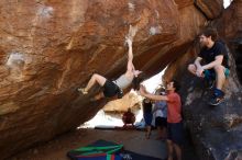 Bouldering in Hueco Tanks on 03/29/2019 with Blue Lizard Climbing and Yoga

Filename: SRM_20190329_1221300.jpg
Aperture: f/5.6
Shutter Speed: 1/320
Body: Canon EOS-1D Mark II
Lens: Canon EF 16-35mm f/2.8 L