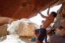 Bouldering in Hueco Tanks on 03/29/2019 with Blue Lizard Climbing and Yoga

Filename: SRM_20190329_1228340.jpg
Aperture: f/5.6
Shutter Speed: 1/320
Body: Canon EOS-1D Mark II
Lens: Canon EF 16-35mm f/2.8 L